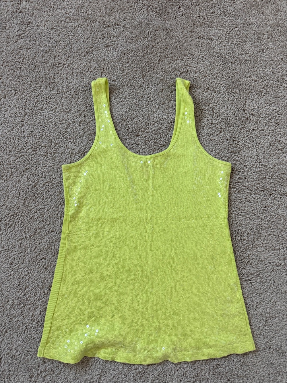 Express Lime Green Sequin Tank Top